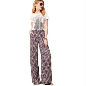 Anthropologie Elevenses South shore Wide Leg Print Palazzo Pants